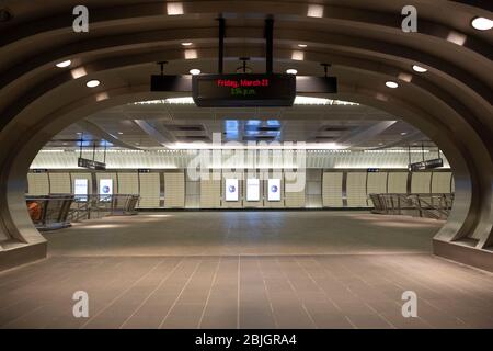 The new 34th Street station for the New York Metro subway at Hudson Yards on the West Side of Manhattan Stock Photo