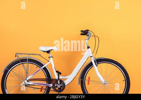 Bicycle on color background Stock Photo
