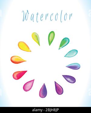Rainbow colored drops. Abstract background with place for your text Stock Vector