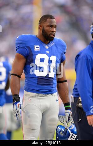 28 November 2010: New York Giants defensive end Justin Tuck (91) during the  game where the New York Giants hosted the Jacksonville Jaguars at the New  Meadowlands Stadium in East Rutherford, NJ.