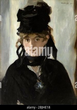 Berthe Morisot with a Bouquet of Violets (in mourning for her father) - Edouard Manet, 1872 Stock Photo