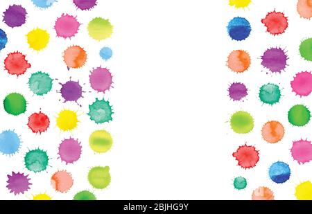 Watercolor vector multicolored background. Colorful watercolor splash pattern. Watercolor splash on white background Stock Vector