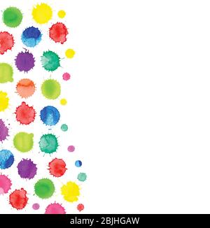 Watercolor vector multicolored background. Colorful watercolor splash pattern. Watercolor splash on white background Stock Vector