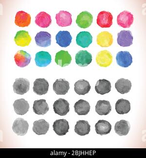 Watercolor design elements isolated on white background Stock Vector