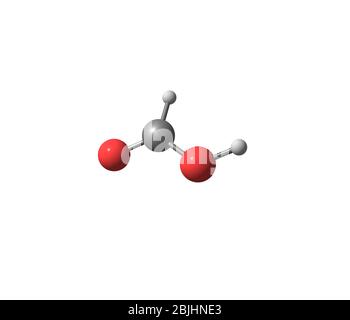 Formic acid (methanoic acid) is the simplest carboxylic acid. Its chemical formula is HCOOH or HCO2H Stock Photo