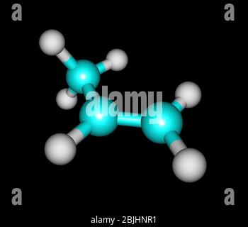 Propene (propylene, methylethylene) is an unsaturated organic compound having the chemical formula C3H6 Stock Photo