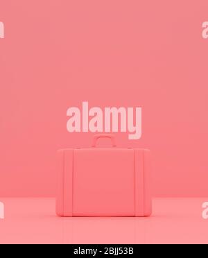 Travel luggage on pastel color background,3d rendering Stock Photo