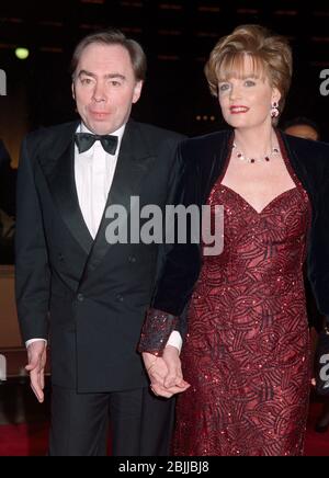 LOS ANGELES, CA. c.1993: Composer Andrew Lloyd Webber & wife Madeleine Gurdon.  File photo © Paul Smith/Featureflash Stock Photo