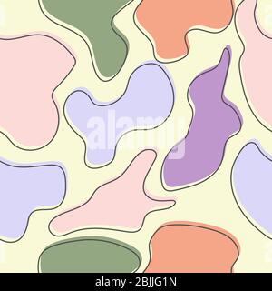 Color vector seamless pattern. Abstract shapes, random colors. Stock Vector