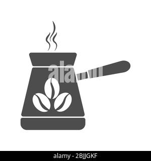 Vector icon of Turkey for making coffee. Stock illustration isolated on a white background. Simple design. Stock Vector