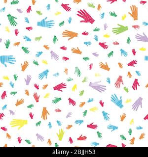 Vector seamless pattern, palm of the hand. Stock illustration for backgrounds, textiles and packaging. Doodle style Stock Vector
