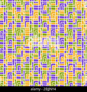 Vector color seamless pattern of arbitrary lines of the square. Stock illustration for backgrounds, textiles and packaging. Stock Vector