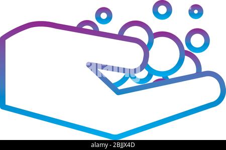 Hand washing with soap gradient line style icon vector design Stock Vector