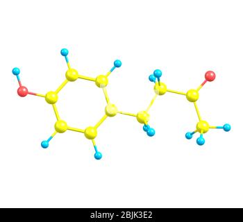Raspberry ketone is a natural phenolic compound that is the primary aroma compound of red raspberries Stock Photo