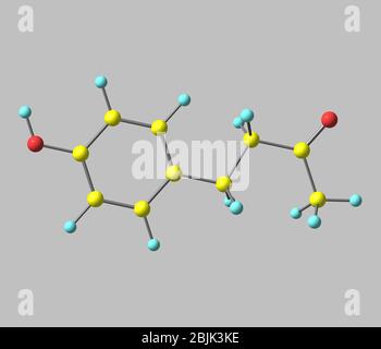 Raspberry ketone is a natural phenolic compound that is the primary aroma compound of red raspberries Stock Photo