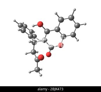 Warfarin (Coumadin, Jantoven, Marevan, Uniwarfin) is an anticoagulant normally used in the prevention of thrombosis and thromboembolism Stock Photo