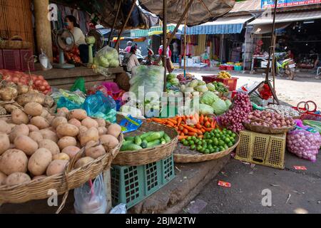 Food stall in Cambodia Stock Photo