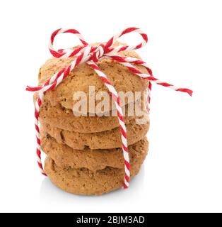 Tasty Christmas homemade cookies on white background Stock Photo