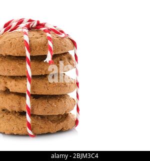 Tasty Christmas homemade cookies on white background Stock Photo