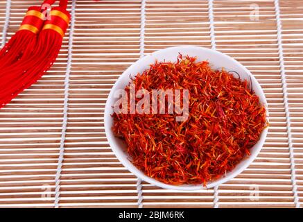 Flos Carthami is a kind of Chinese herbal medicine Stock Photo