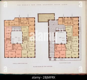 Floor plans of The Hanover. The World's loose leaf album of apartment houses containing views and ground plans of the principal high class apartment