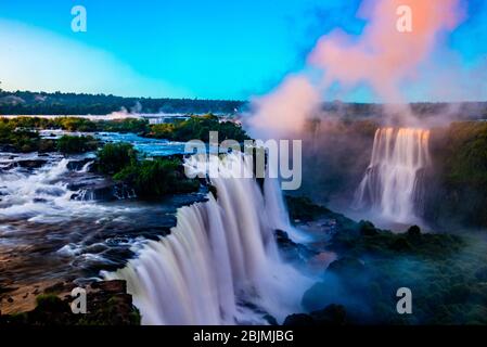 Iguazu Falls (Iguacu in Portugese), on the border of Brazil and Argentina. It is one of the New 7 Wonders of Nature and is a UNESCO World Heritage