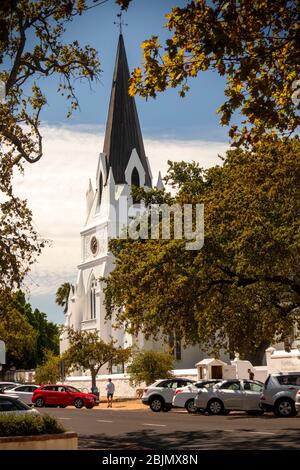 South Africa, Stellenbosch, Drostdy Street, Moederkerk, 1863 neo-gothic Mother Church by Carl Otto Hager Stock Photo