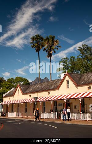 South Africa, Stellenbosch, Van Riebeek Street, Fat Butcher restaurant in historic row of shops Stock Photo