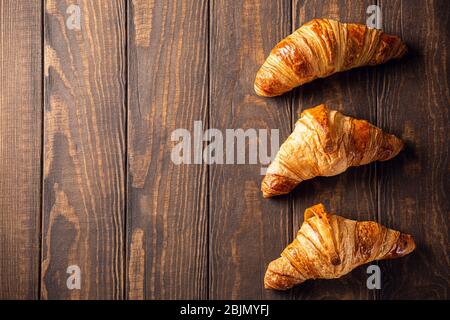 Freshly baked sweet croissants Stock Photo