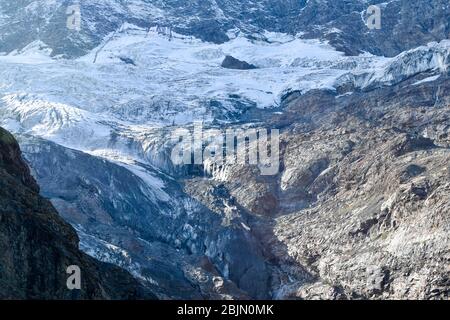 Intensive glacier melting as result of global warming.