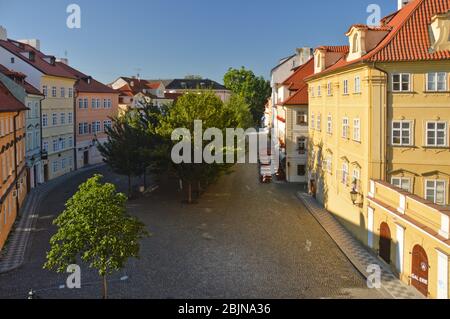 Buildings and dwellings in the center of Prague Stock Photo