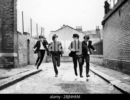 A HARD DAY'S NIGHT 1964 United Artists film with from left: Paul McCartney, George Harrison, John Lennon, Ringo Starr