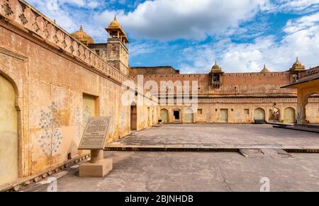 Palace of Raja Man Singh in the Amer Fort in Jaipur, Rajasthan, India Stock Photo