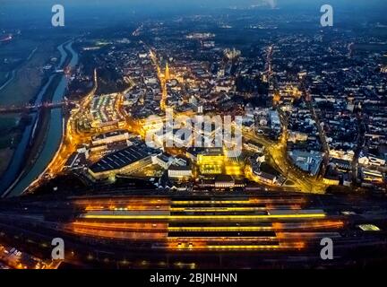 city centre of Hamm with main station, 06.12.2016, aerial view, Germany, North Rhine-Westphalia, Ruhr Area, Hamm Stock Photo