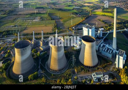 coal-fired power plant RWE Power Gersteinwerk in Werne, 16.10.2016, aerial view, Germany, North Rhine-Westphalia, Ruhr Area, Werne Stock Photo