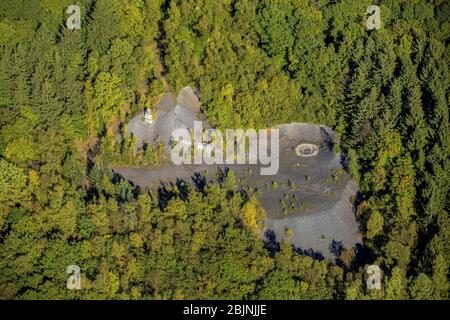Aerial view of an abandoned quarry in Verplanck Hamlet in New York