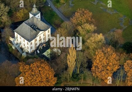 , water castle Haus Voerde, 23.11.2016, aerial view, Germany, North Rhine-Westphalia, Ruhr Area, Voerde Stock Photo