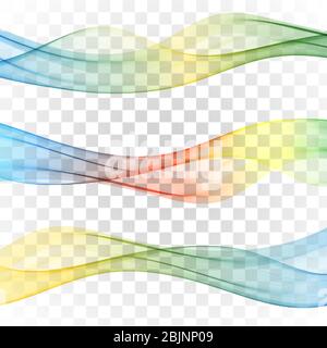Set of abstract banners colored waves Set wave Stock Vector