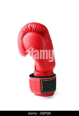 Red boxing glove, isolated on white Stock Photo