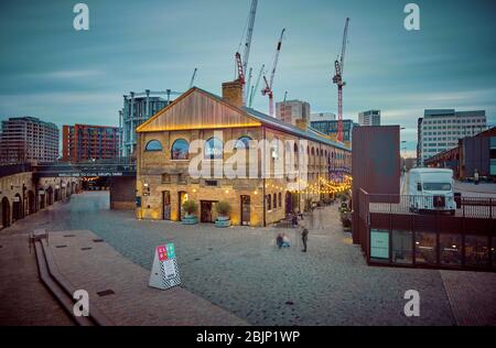 Granary Square King's Cross, coal drops yard. Stock Photo