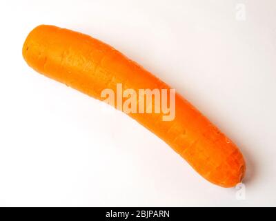 One fresh orange carrot isolated on a white background Stock Photo