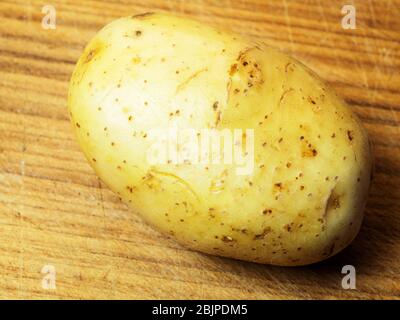 One whole white potato with skin isolated on a white background