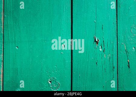 Texture of green painted wooden lining boards Stock Photo