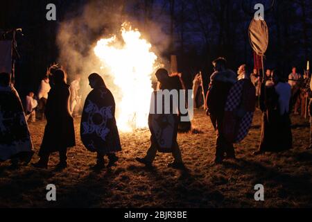 Celebration of the Celtic Feast of Imbolc @ Axa Briga Theme Park - Settimo Rottaro (TO) Italy - Saturday 9 February 2019 Stock Photo