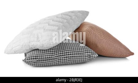 Soft pillows, isolated on white Stock Photo