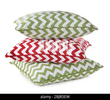 Stack of pillows, isolated on white Stock Photo