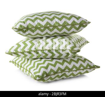 Stack of pillows, isolated on white Stock Photo