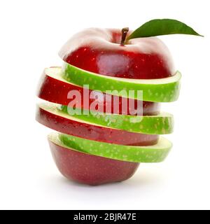 Sliced apple isolated on white background Stock Photo