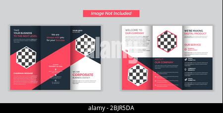 Corporate business agency trifold brochure for business,brochure design, brochure template Stock Vector