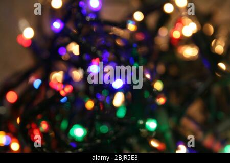blurry multi-coloured christmas lights Stock Photo